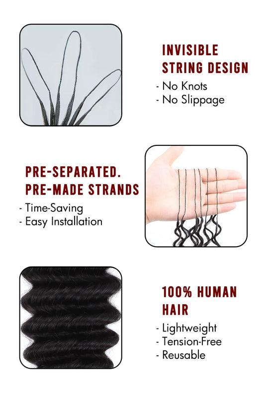 HUMAN HAIR FEATHER CROCHET - DEEP WAVE